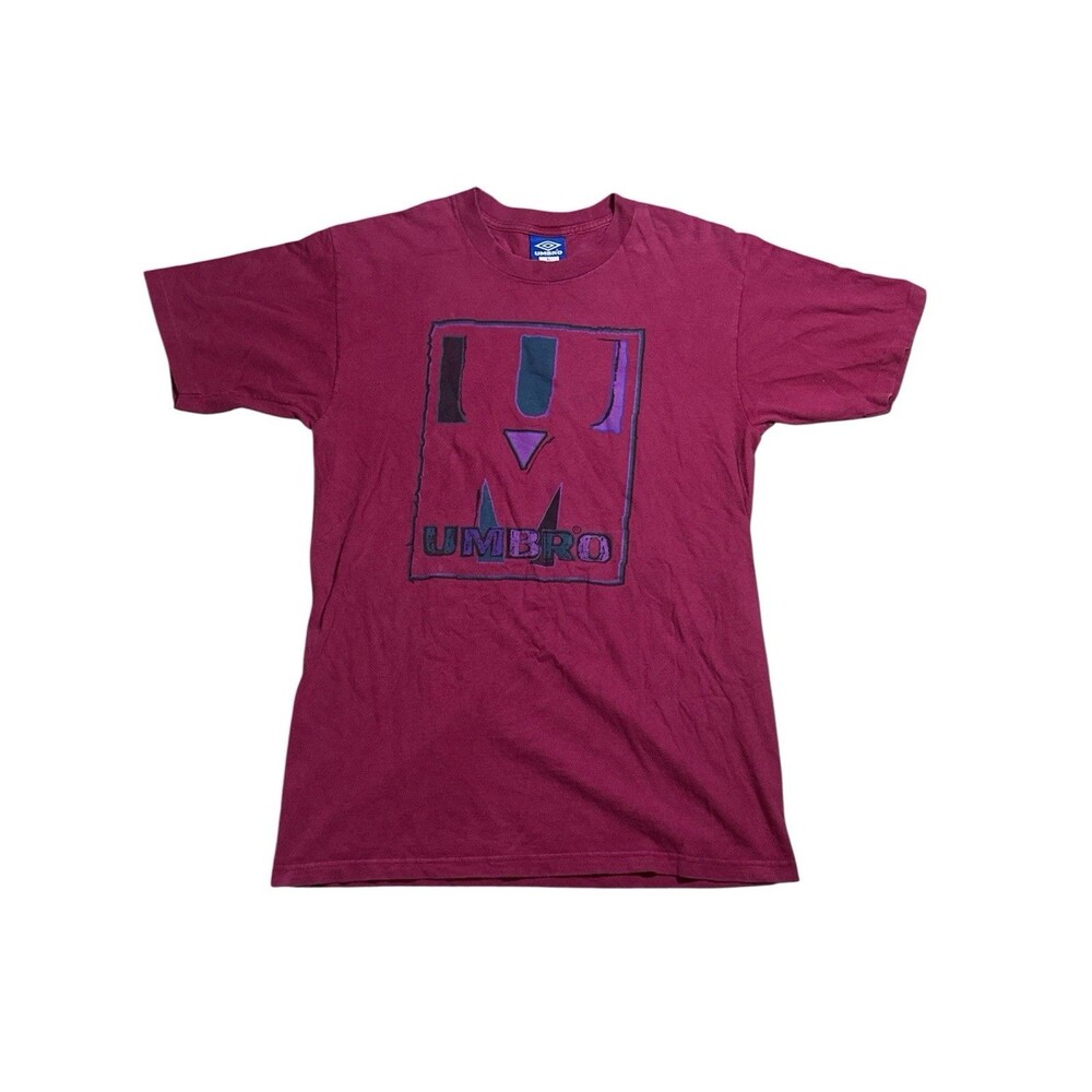 Vintage Umbro T-Shirt Made in USA Single Stitch Double‎ Sided Graphic Soccer